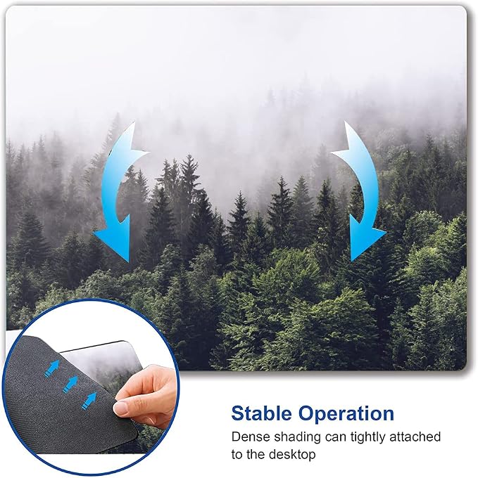 Misty Forest Mouse Pad, Natural Landscape Mouse Pad Custom Design, Square - Image 6
