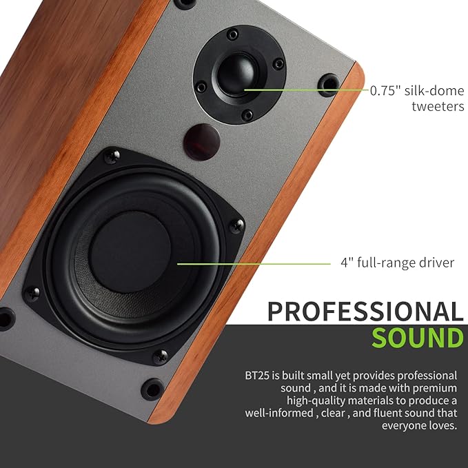 SINGING WOOD BT25 Bluetooth Active Bookshelf Speakers for - Image 4