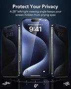 ESR 3 Pack for iPhone 15 Pro Privacy Screen Protector, Anti-spy Tempered-Glass - Image 3