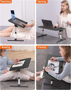Desk, SAIJI Adjustable Laptop Stand, Breakfast Tray, 5 Heights, 4 Angles - Image 9