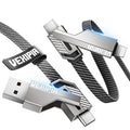 4-in-1 USB C Cable 60W 3FT Lightning Cable Fast Charging Flat Nylon Braided by Vexipia