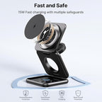 3 in 1 Charging Station for Apple Multiple Devices, Zinc Alloy Foldable Travel - Image 7