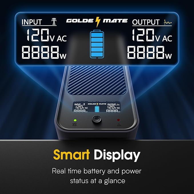 GOLDENMATE 1000VA/600W Lithium UPS Battery Backup and Surge Protector, Sinewave - Image 8