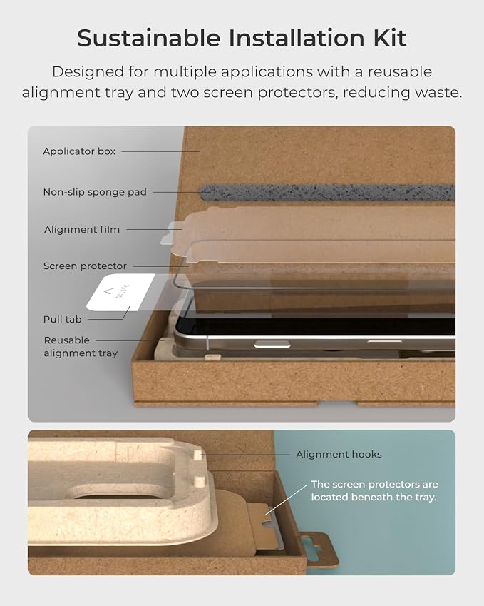 iOttie Terra iPhone 16 Pro Max Tempered Glass Screen Protector Military Grade - Image 4