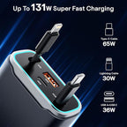 Retractable Car Charger USB C 131W 4-in-1 Fast Charging - Image 2