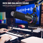 FIFINE USB Gaming Microphone, RGB Dynamic Mic - Image 9