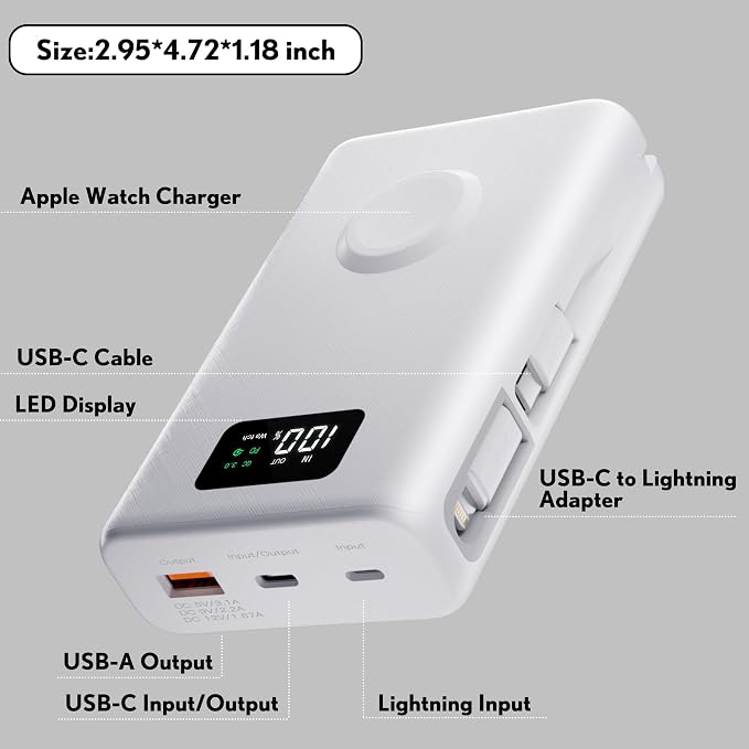 pzoz 20000mAh Portable Power Bank Powerbank Battery Pack - Image 2
