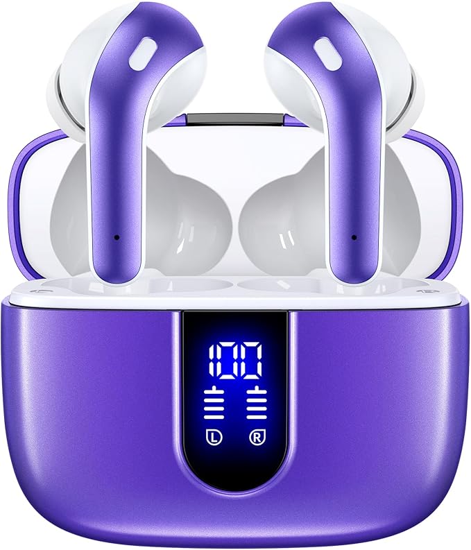 TAGRY Bluetooth Headphones True Wireless Earbuds 60H Playback LED Power Display by TAGRY