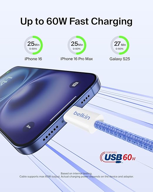 Belkin USB C to USB C Cable, 60W - Image 2