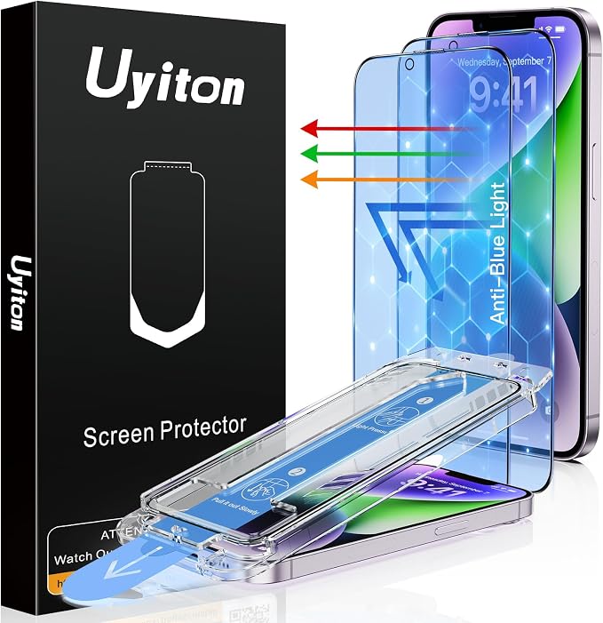 Uyiton Anti-Blue Light for iPhone 14 Screen Protector by Uyiton