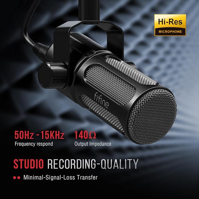 FIFINE XLR Dynamic Microphone, Studio Vocal Mic - Image 2