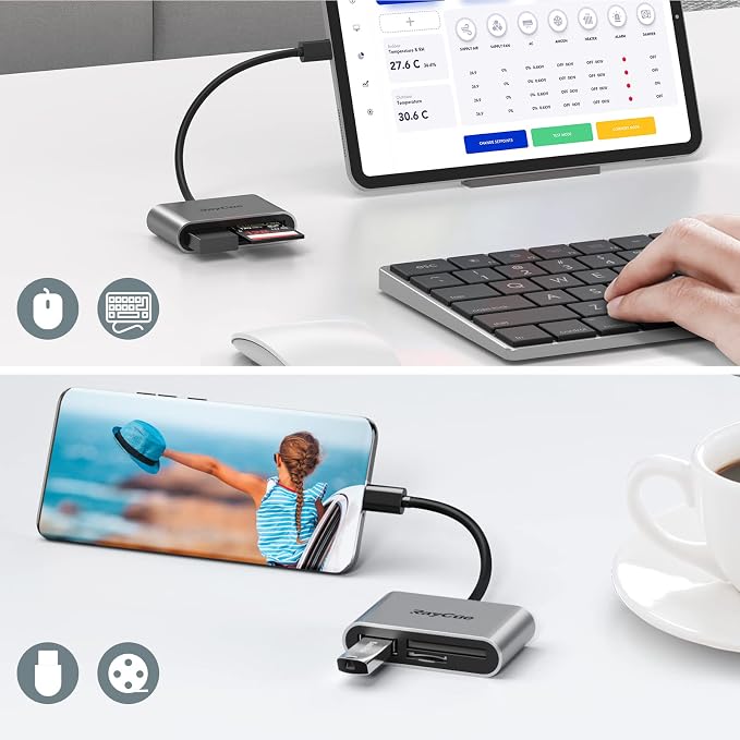 RayCue USB C SD Card Reader Adapter, Type C Micro SD TF Card Reader Adapter - Image 5