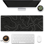 Desk Mat, Topographic Contour Large Gaming Mouse Pad by Eflxamz