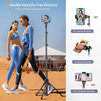 Aureday 62" Phone Tripod Accessory Kits, Camera & Cell Phone Tripod Stand - Image 2