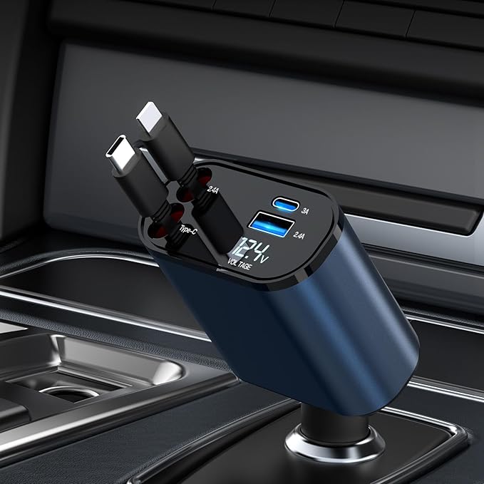 Retractable Car Charger Compatible by COCIVIVRE