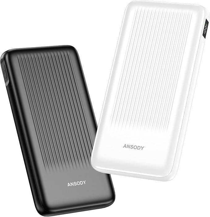 2-Pack 10000mAh Power Bank Fast Charging, 22.5W Compact USB C Portable Charger by Ansody
