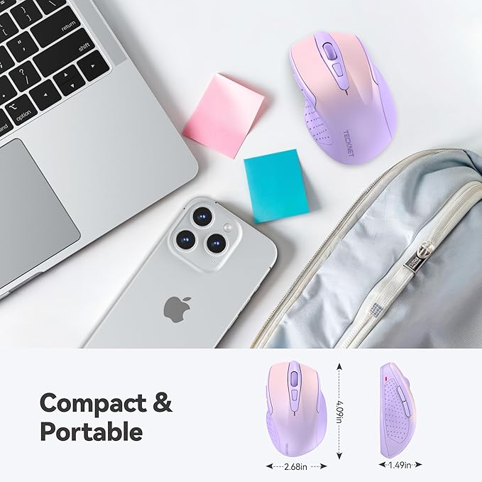TECKNET Wireless Mouse, 2.4G Ergonomic Optical Mouse, Computer Mouse - Image 2