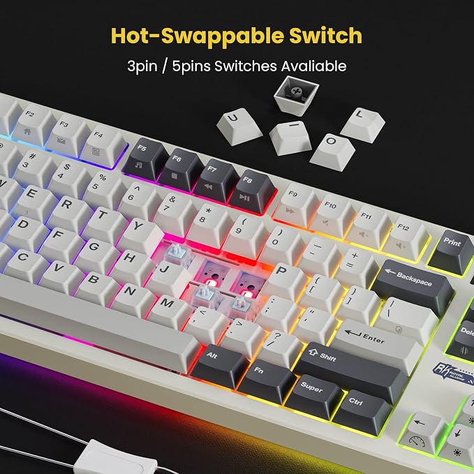 RK ROYAL KLUDGE S85 Wireless Mechanical Keyboard, TKL Keyboard - Image 4