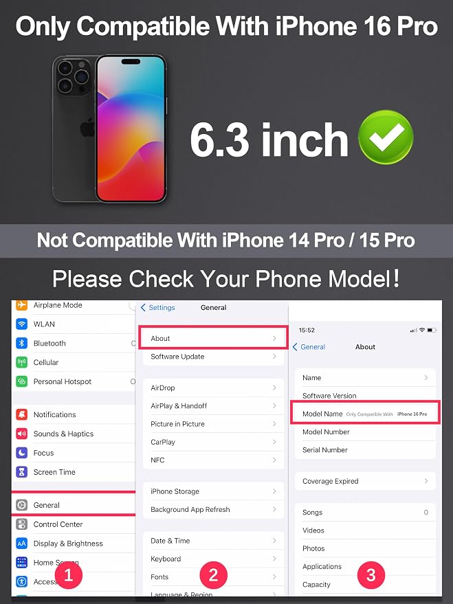 2 Pack for iPhone 16 Pro Matte Screen Protector 6.3 inch, Anti Fingerprint Anti - Image 2