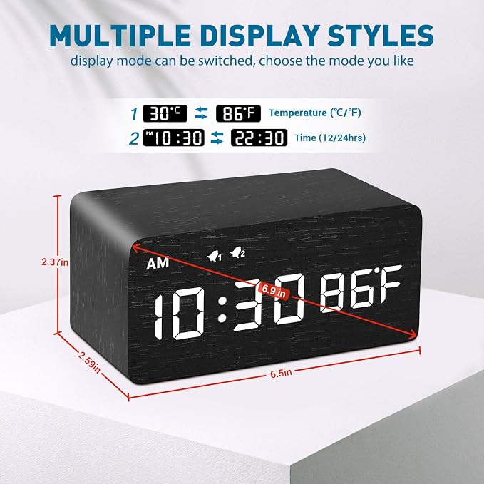 MOSITO Digital Wooden Alarm Clock - Image 5