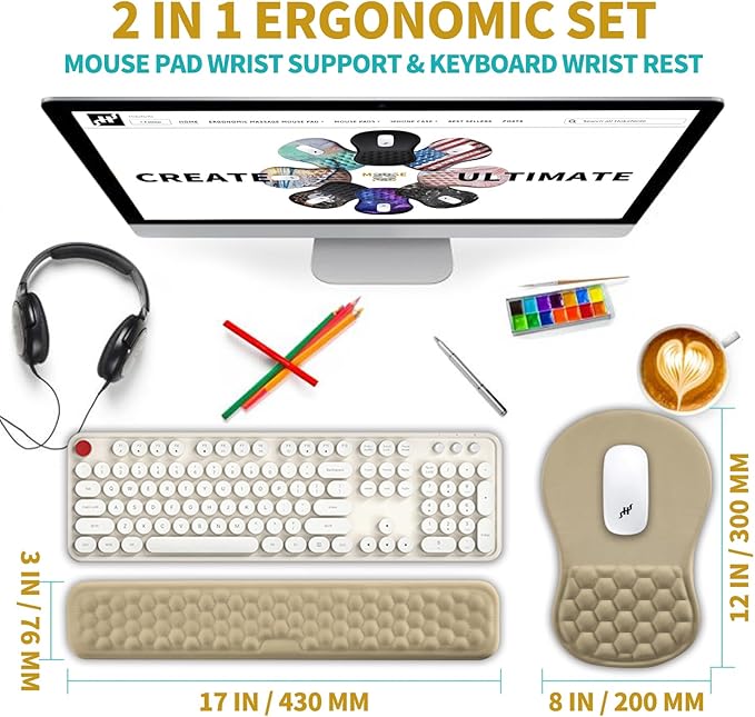Hokafenle 2 in 1 Ergonomic Mouse Pad Wrist Support & Wrist Rest - Image 2