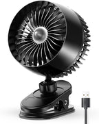 Koonie USB Clip on Fan, Strong Wind Ultra Quiet Small Desk Fan by Koonie
