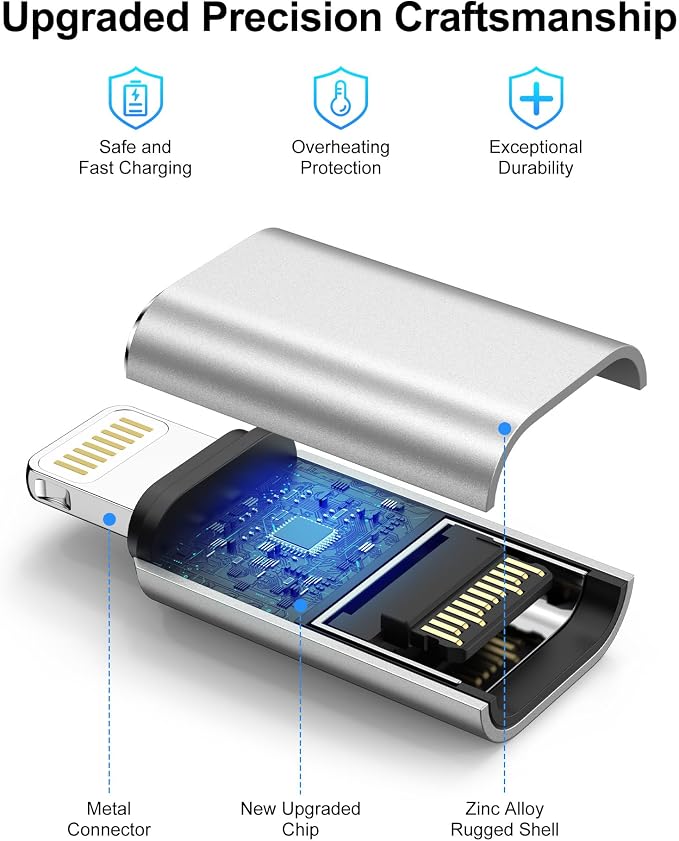 USB C to Lightning Adapter, 4 Pack Fast Charging Data Sync Lightning to USB - Image 4