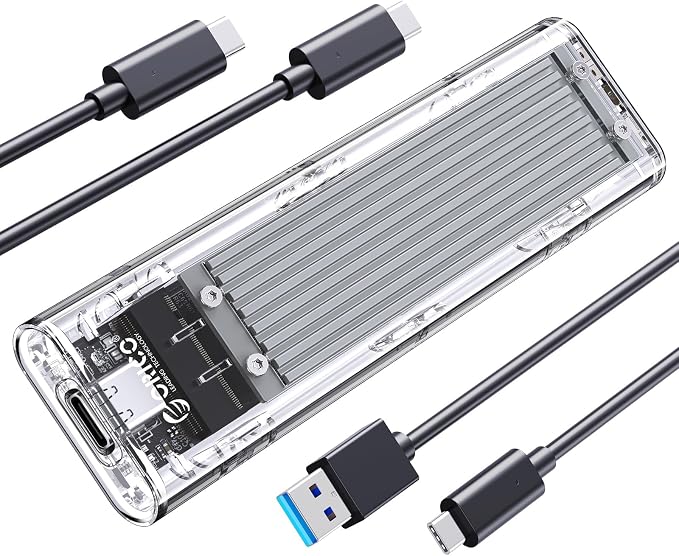 ORICO M.2 NVMe SSD Enclosure, USB 3.2 Gen 2, Transparent External Solid State by PioneerDataSolutionPowerYourFuture