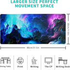 Dazzling Galaxy Gaming Mouse Pad 31.5x11.8 Inch Blue Purple Galaxy Nebula - Image 2