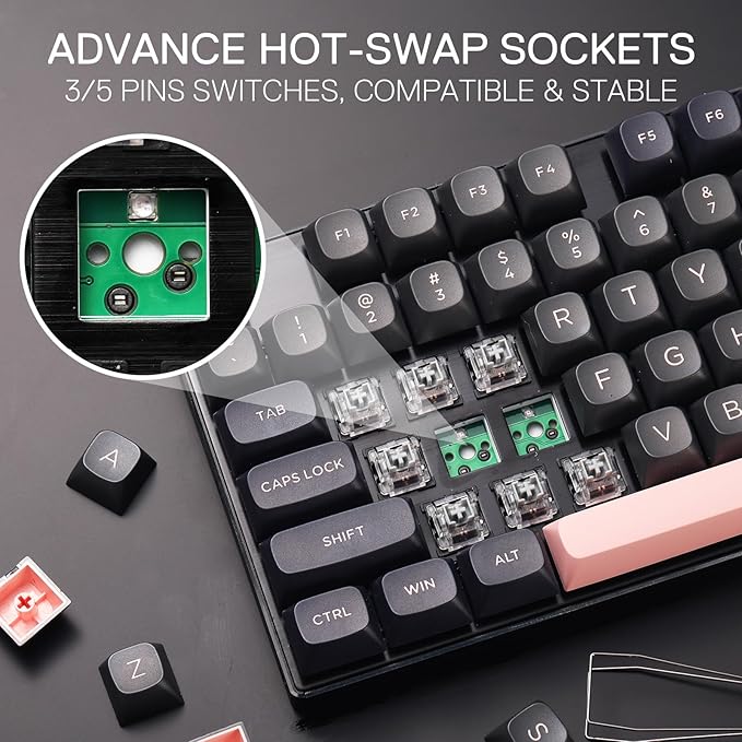 Redragon K556 SE Wired Gaming Keyboard, 104 Keys Hot-Swap Mechanical Keyboard - Image 5