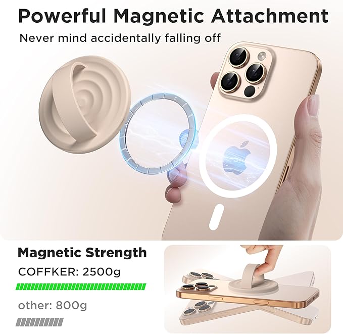 Magnetic Phone Ring Grip Holder, Silicone Finger Loop Grip, Compatible - Image 3