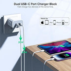 iPhone Charger 2Pack PD Dual USB C Charger Block Fast Charging Wall Charge Plug - Image 3