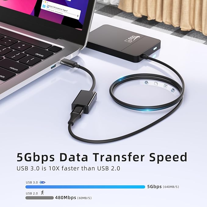 USB C to USB 3.0 Adapter, USB C Male to USB Female OTG Cable Thunderbolt3 to - Image 2