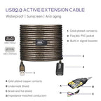 65 FT USB Extension Cable, USB 2.0 Type A Male to A Female Active Repeater - Image 3