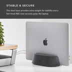HumanCentric Vertical Laptop Stand in Vegan Black Leather, Upright Adjustable - Image 6