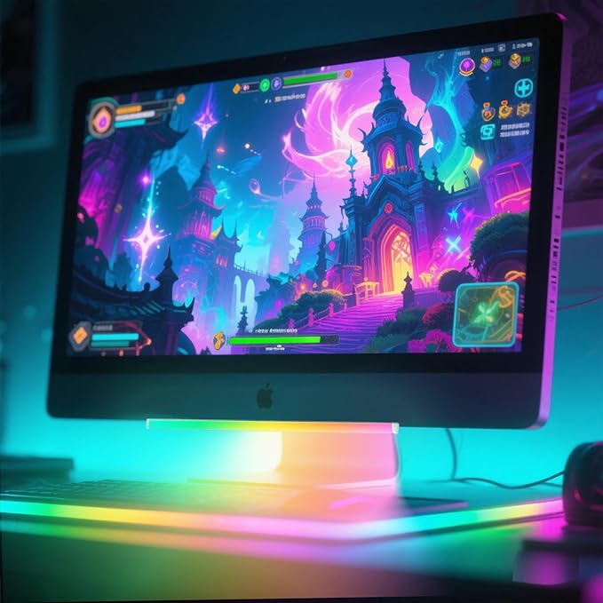 12" Under Monitor RGB Light Bar-Dense LEDs, 16 Million Hues, USB-Powered - Image 2