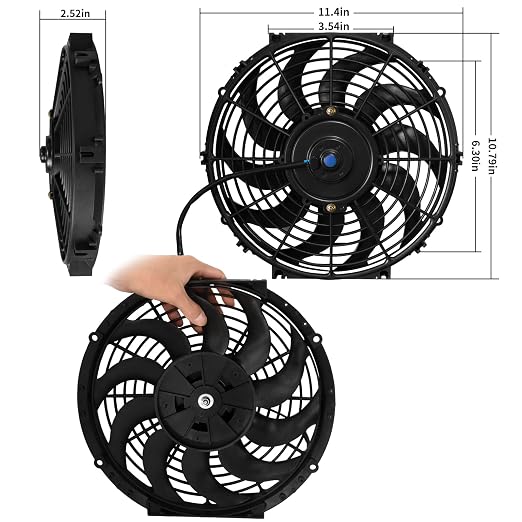 MuHize Radiator Cooling Fan - 12V 80W Universal Electric 10-Inch Fan Assembly - Image 2