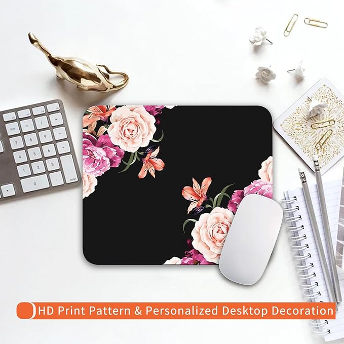 Square Mouse Pad Pretty Peony Flower, Personalized Premium-Textured Custom - Image 6