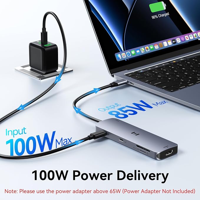 USB C Hub HDMI Adapter for MacBook Pro/Air, 8 in 1 USB C Video Hub - Image 6