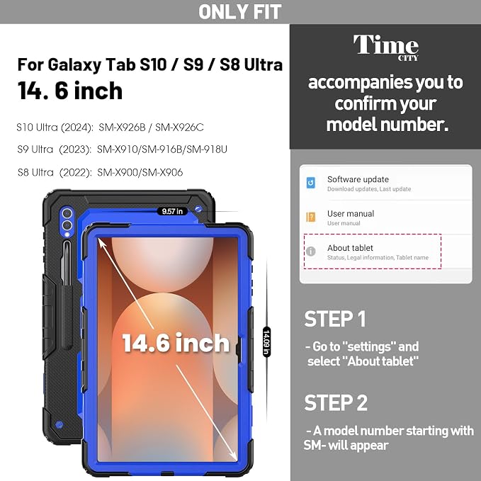 Timecity Case for Samsung Galaxy Tab S10 Ultra/ S9 Ultra/ S8 Ultra Tablet Case - Image 2