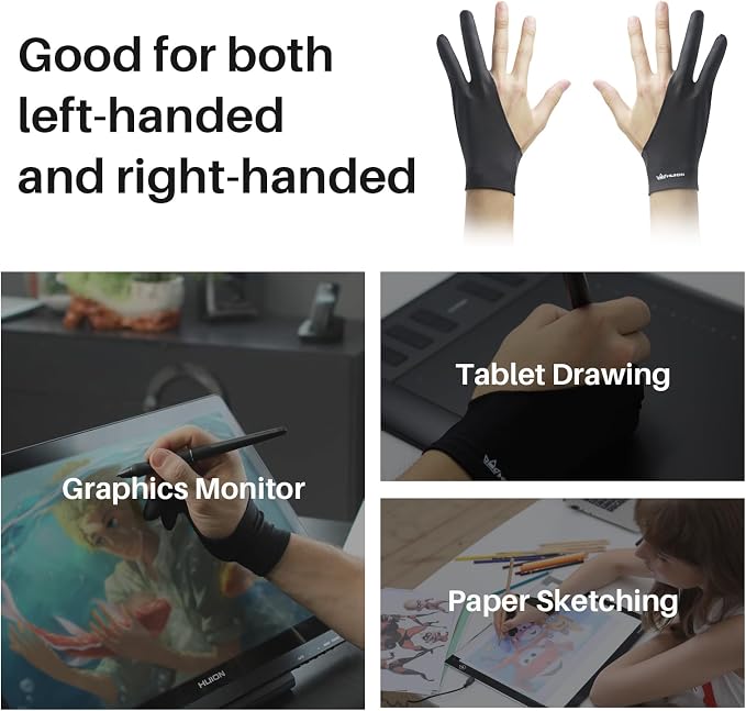 HUION Palm Rejection Artist Glove Two-Finger Glove - Image 5
