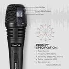 TONOR K1 Vocal Microphone for Singing, Dynamic Handheld Wired Karaoke Mic - Image 2