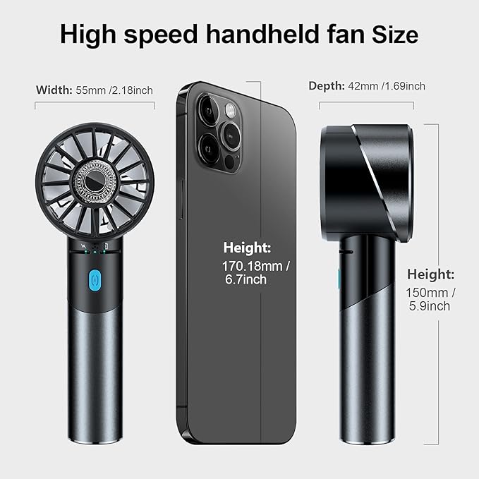Handheld Fan, Mini Small Portable Turbo Fan, Rechargeable - Image 5