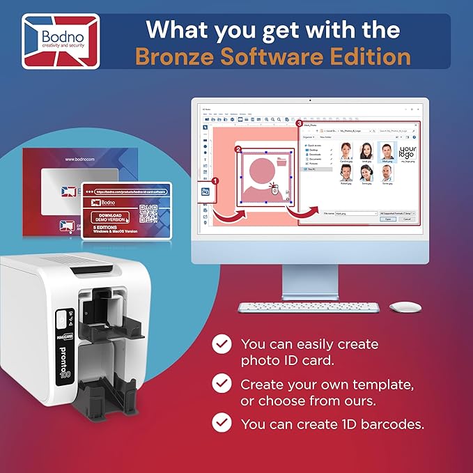 Bodno Magicard Pronto 100 ID Card Printer & Complete Supplies Package ID - Image 4