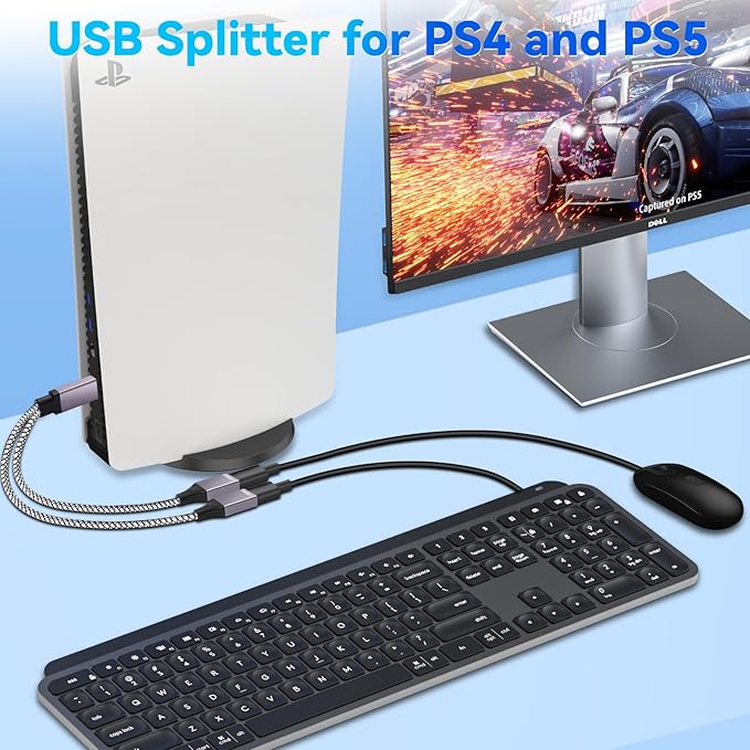 2025 Upgraded, USB Splitter 1 in 2 Out Cable, Double USB Port Extender Power - Image 3