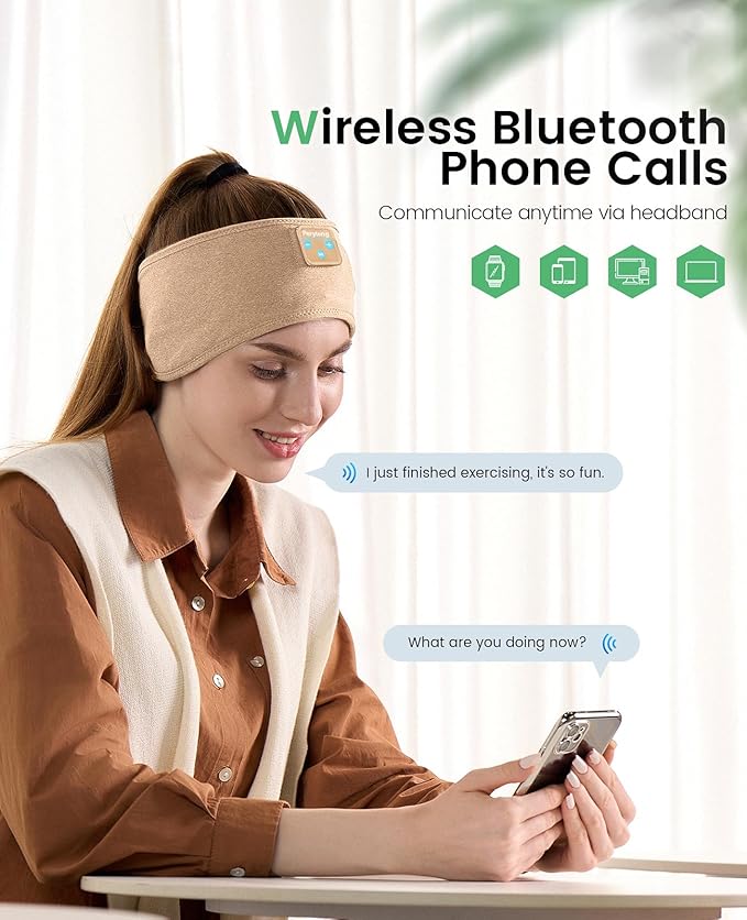 Perytong Sleep Headphones Bluetooth Headband Headphones, Headphone Band - Image 2