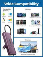 QGeeM USB C Hub Ethernet, 9 in 1 USB Type C Hub HDMI Multi-Port Converter - Image 7