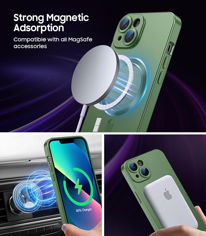 Magnetic for iPhone 13 Case Slim Soft Silicone Bumper Shockproof Metallic - Image 3
