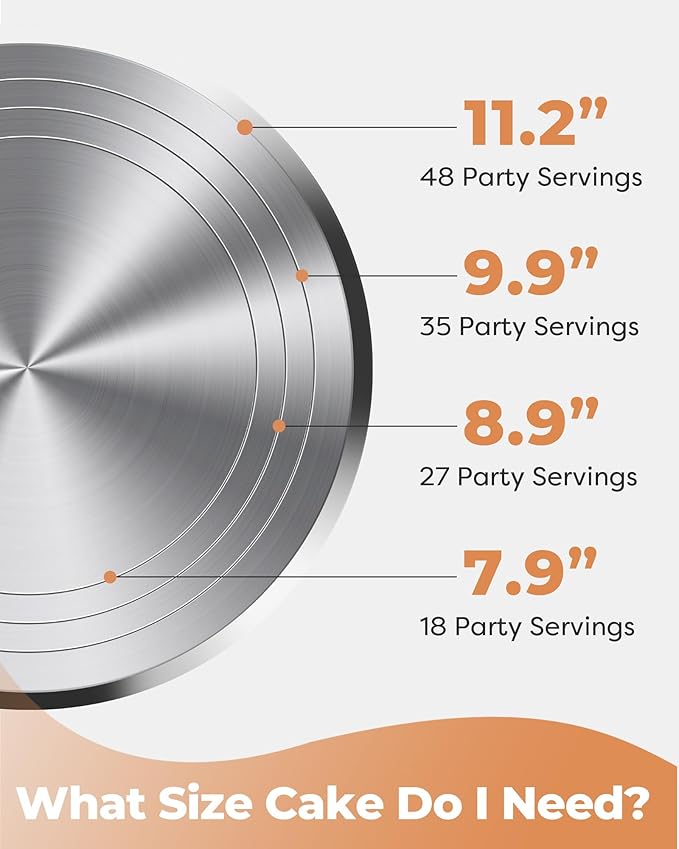 Kootek Aluminium Alloy Revolving Cake Stand 12 Inch Rotating Cake Turntable - Image 3