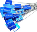 Leadseals 200 Blue Steel Cable Seals Metal Security Tag Numbered Truck Trailer - Image 4